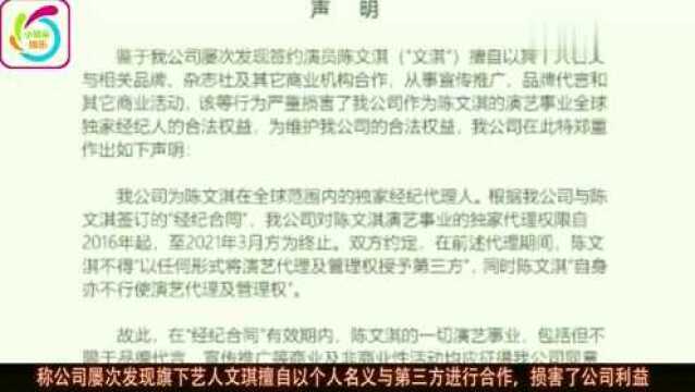 文琪经纪公司斥责她私自接工作,双方有什么隐情?文琪方还未回应