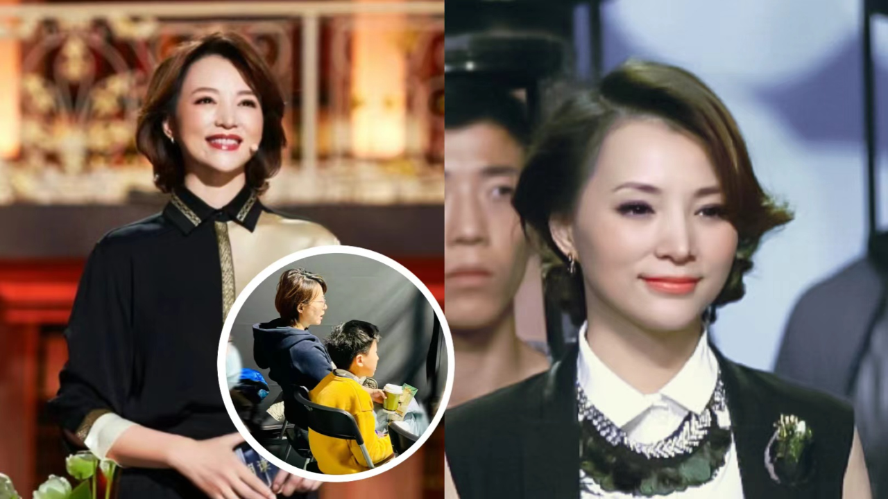 50岁董卿携10岁儿子看展,素面朝天发型凌乱,儿子侧脸曝光像妈妈