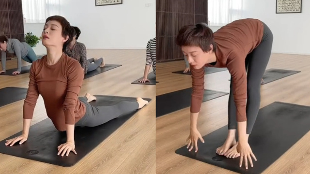 40岁孙俪练瑜珈好拼,连续75分钟累瘫在地,身材纤瘦体力超好