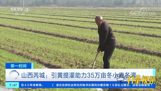 山西芮城:引黄提灌助力35万亩冬小麦冬灌