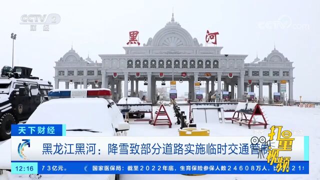 黑龙江黑河:降雪致部分道路实施临时交通管制