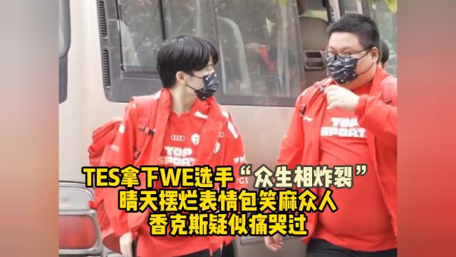 TES拿下WE选手“众生相炸裂”,晴天摆烂表情包笑麻众人,香克斯疑似痛哭过!