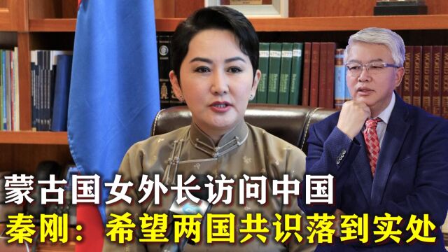 蒙古国女外长访问中国,秦刚外长:希望将两国共识落到实处