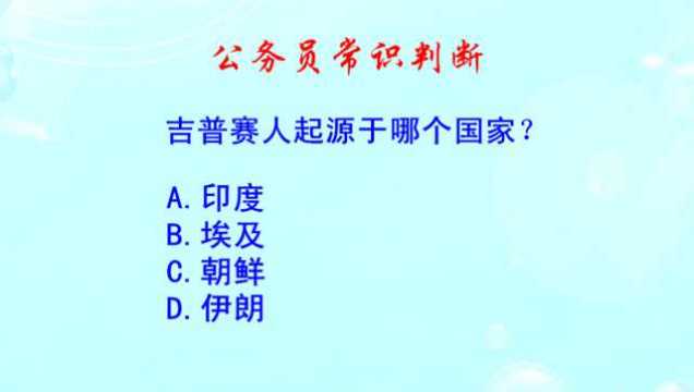 公务员常识判断,吉普赛人起源于哪个国家?