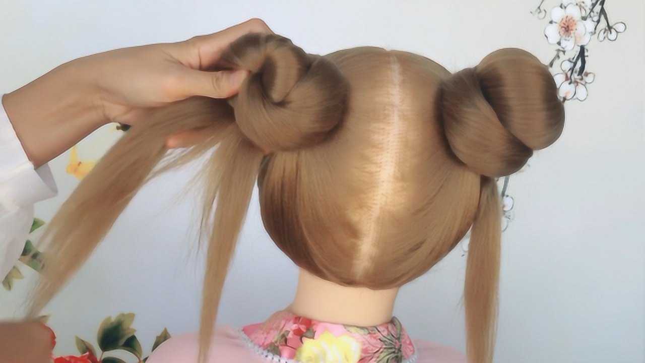 第五款丱发造型,编发教程视频