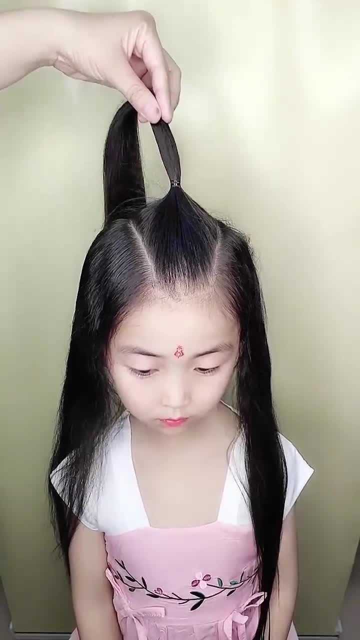儿童汉服发型扎法图片
