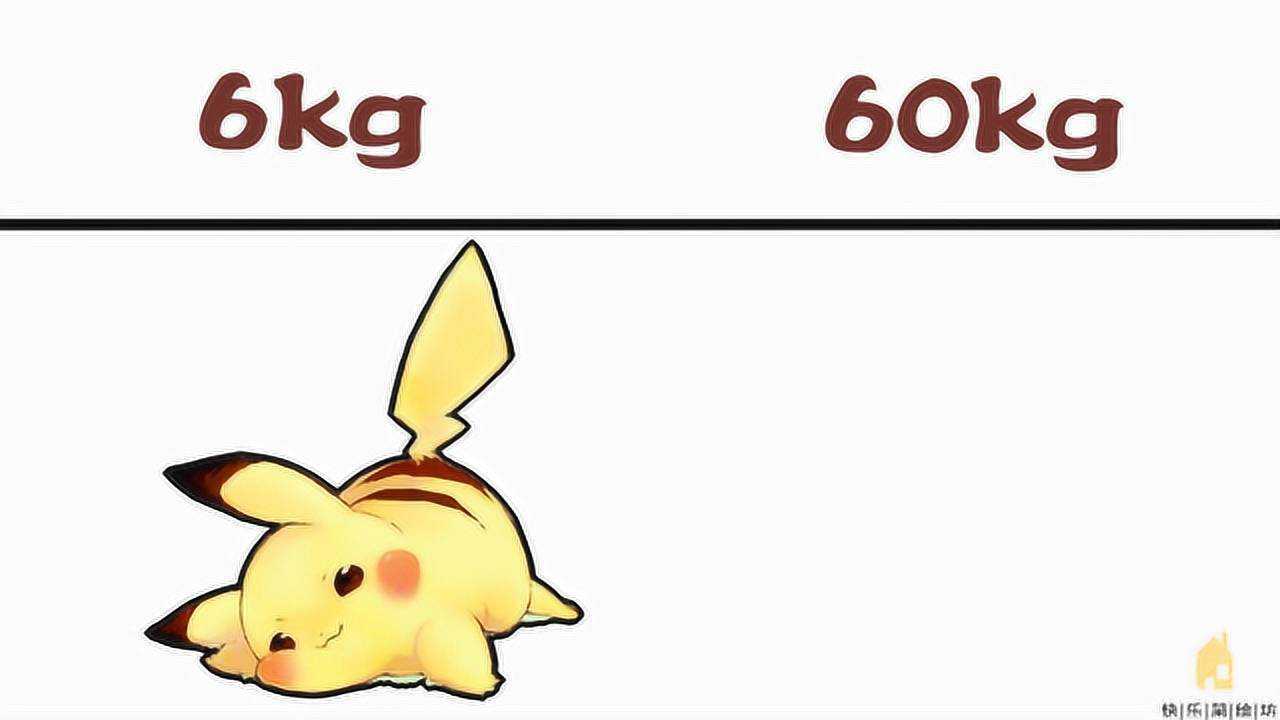6kg的皮卡丘vs60kg的皮卡丘,肉嘟嘟的样子,这几年没少吃零食吧