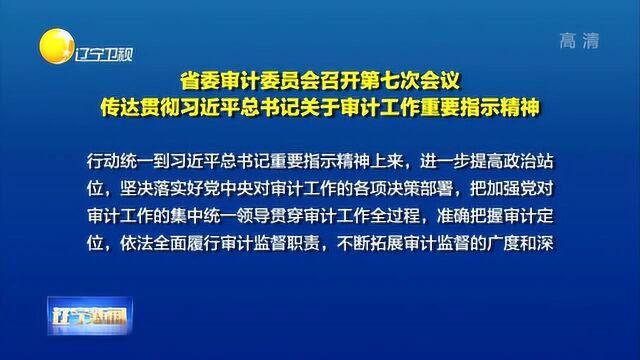 辽宁省委审计委员会召开第七次会议