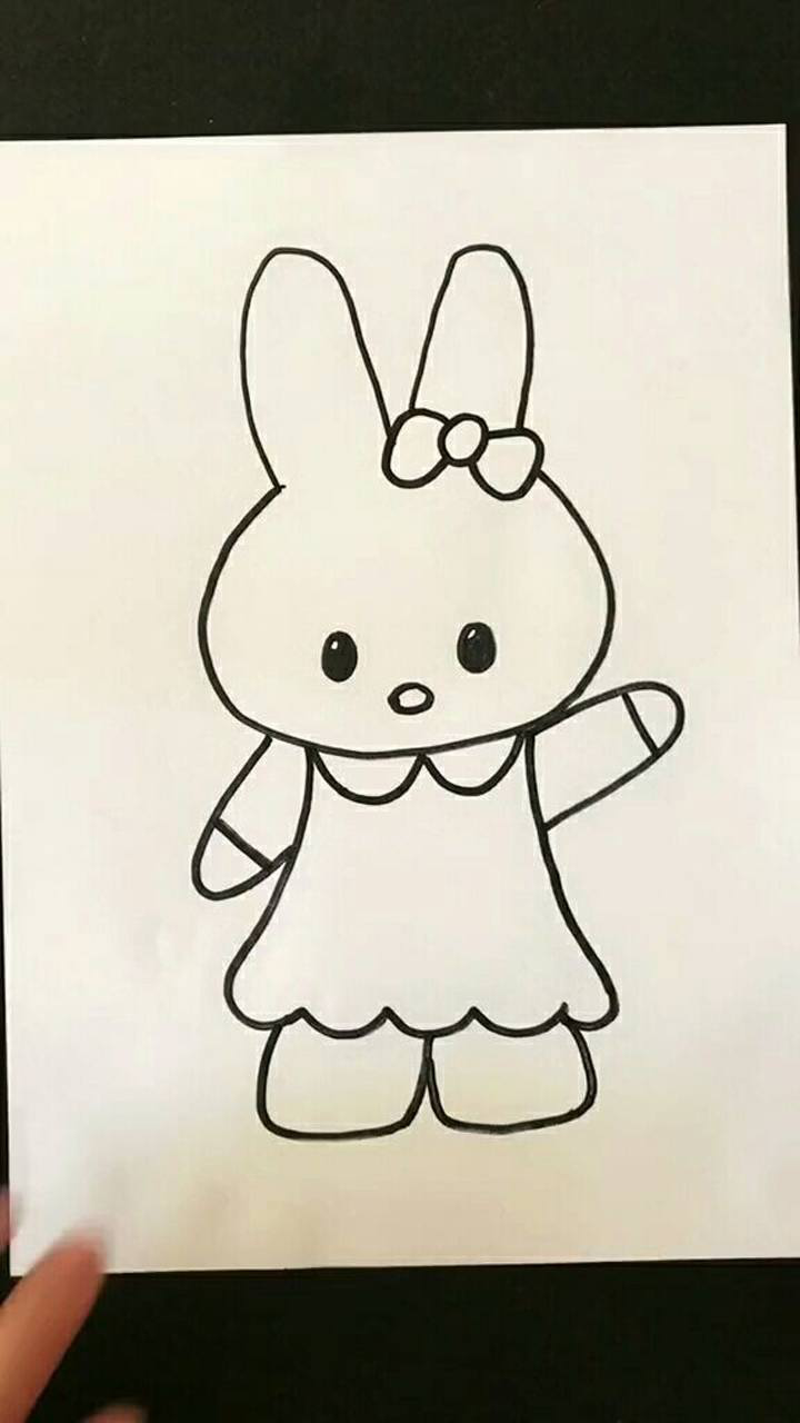 画一只公主小兔子可爱图片