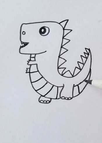 儿童版小恐龙绘画教程来了简单易学