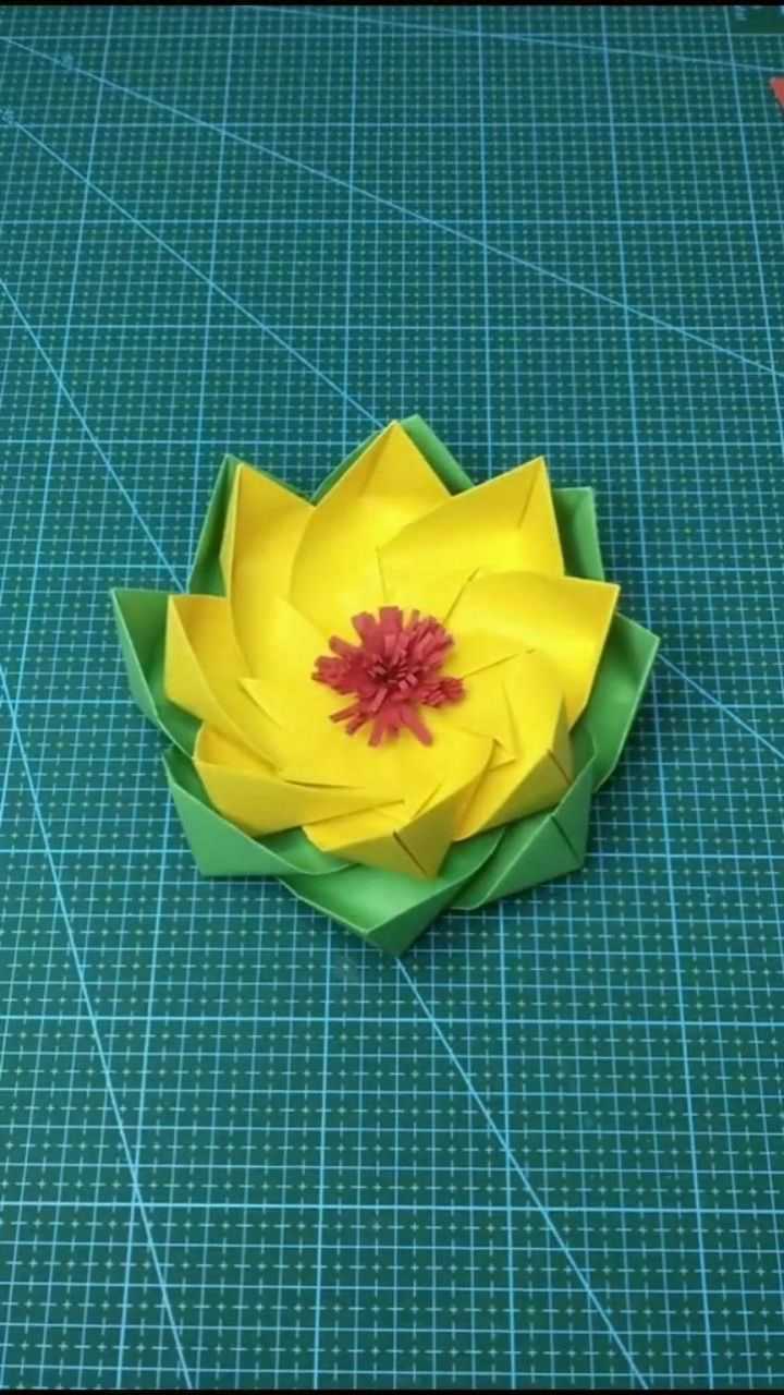 超简单的手工折纸莲花各位家长学起来吧
