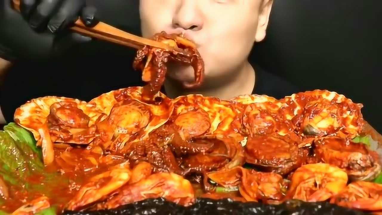 最猛吃播香辣海鲜,大口吃的真过瘾