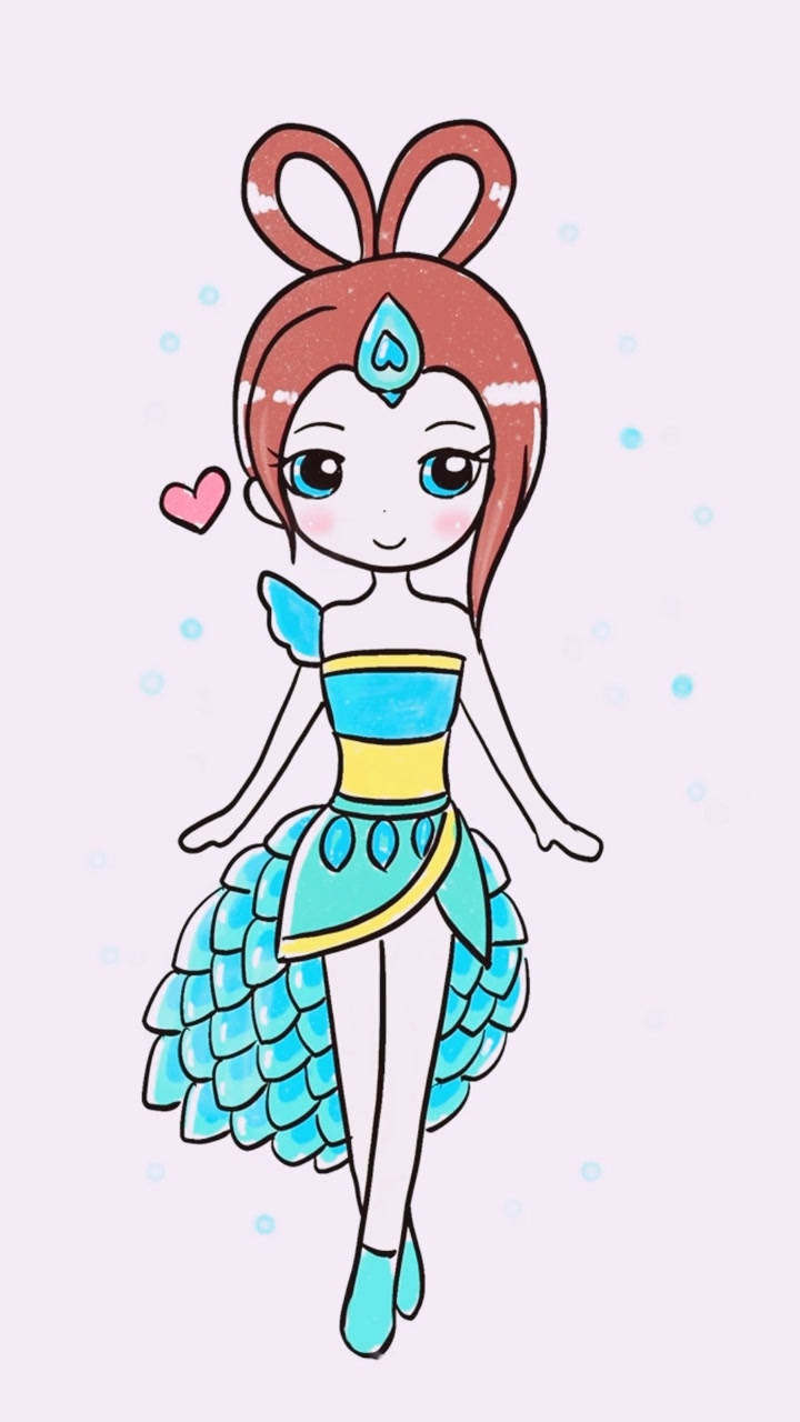 叶罗丽娃娃卡通公主画孔雀仙子