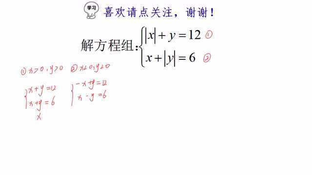 数学周报杯全国竞赛题,解绝对值二元一次方程组,不常见