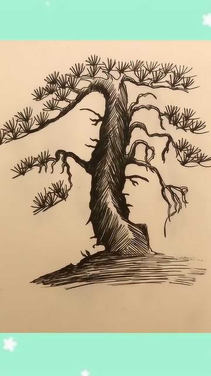 这棵树上隐藏画着六张人脸,一般人找不全,你敢来挑战一下吗?