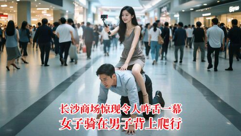 长沙商场惊现令人咋舌一幕,女子骑在男子背上爬行_高清1080P在线观看平台_腾讯视频