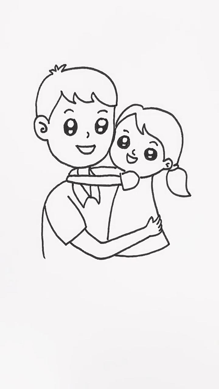 父亲节快乐简笔画每日一画热门