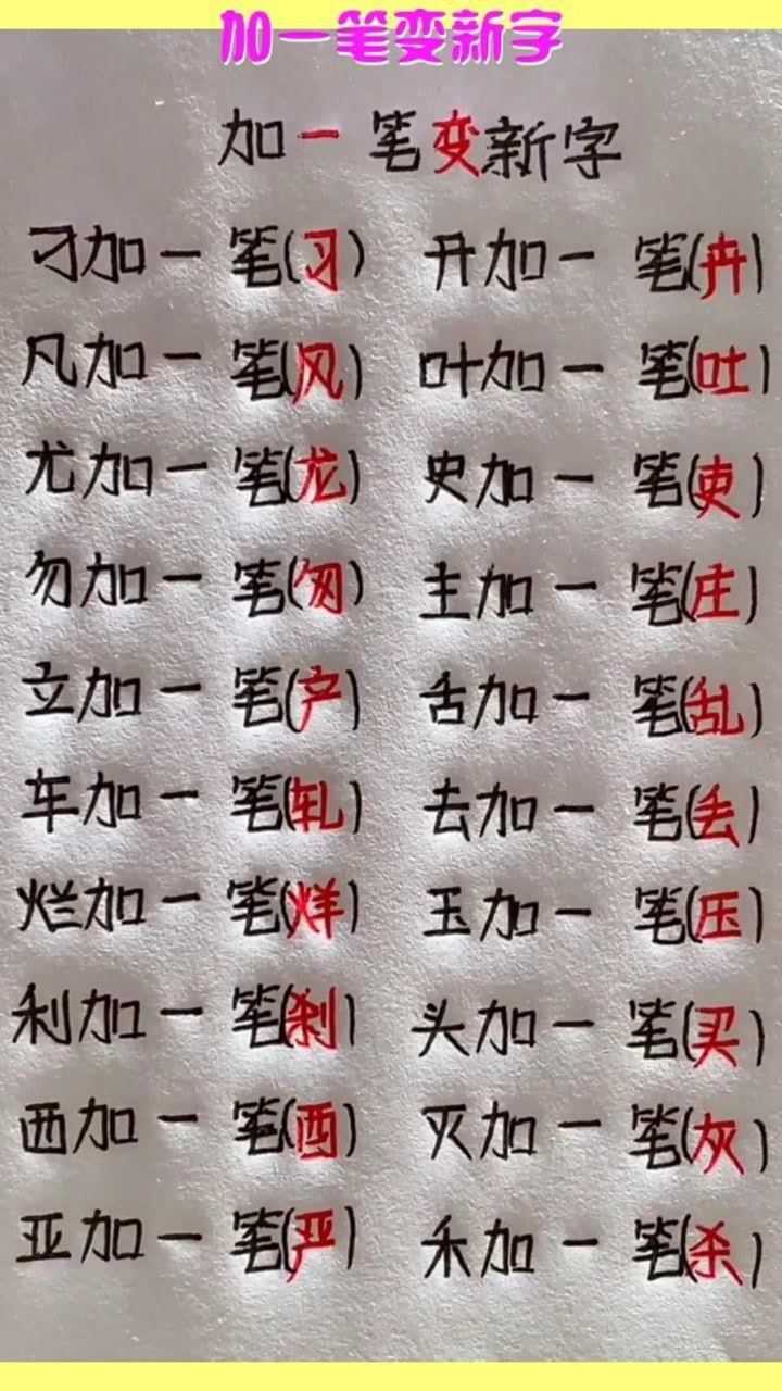 加一笔变新字聪明的你都能看出来吗