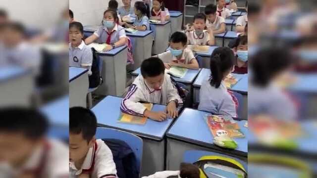 看见这些小孩就想起我小时候,上学最害怕老师抽背课文了!