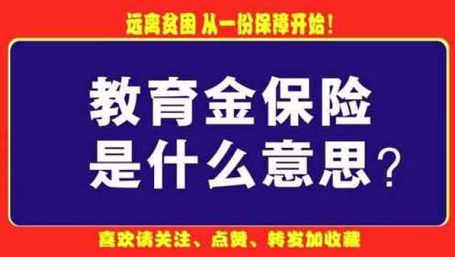 「保险小百科」教育金保险是什么意思?