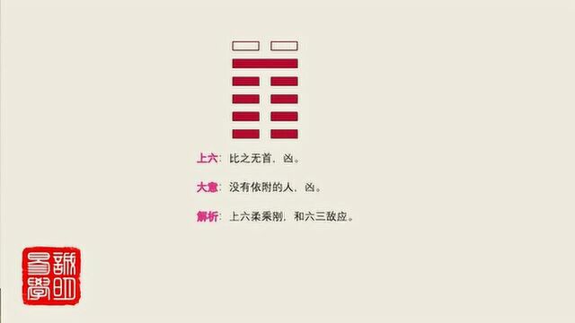 《诚明易学》易经卦爻辞详解——比卦上六:比之无首,凶