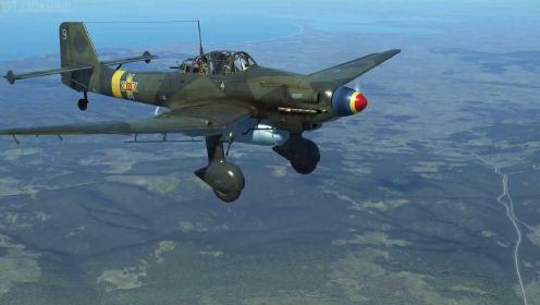 IL2捍卫雄鹰：全程无尿点，JU-87斯图卡轰炸机俯冲轰炸