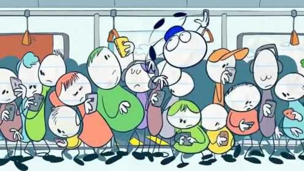 创意铅笔动画：挤车的铅笔人_腾讯视频