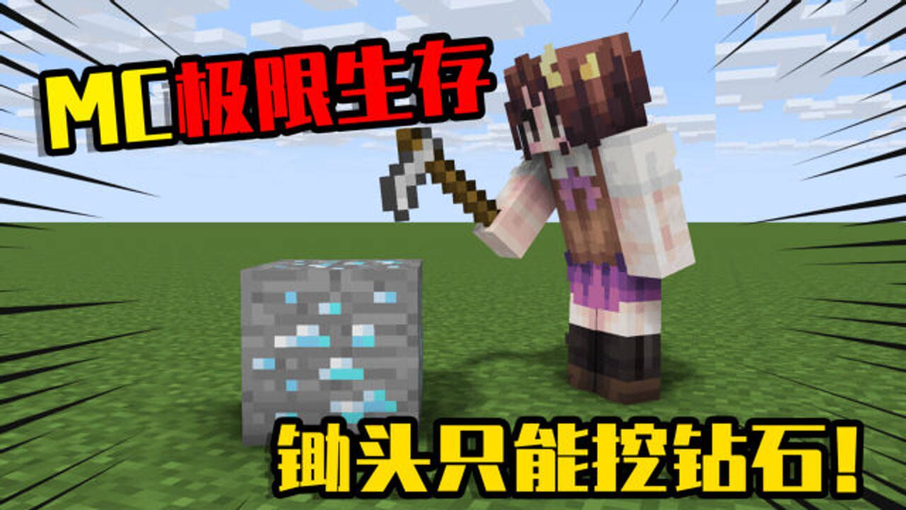 我的世界极限生存:用锄头挖钻石镐子砍树?MC工具全部都混乱啦!_高清1080P在线观看平台_腾讯视频