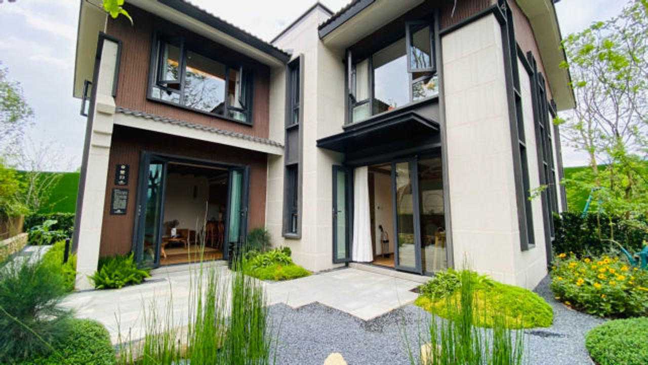 青城山山景叠拼别墅 水系环绕 岛屿式叠院