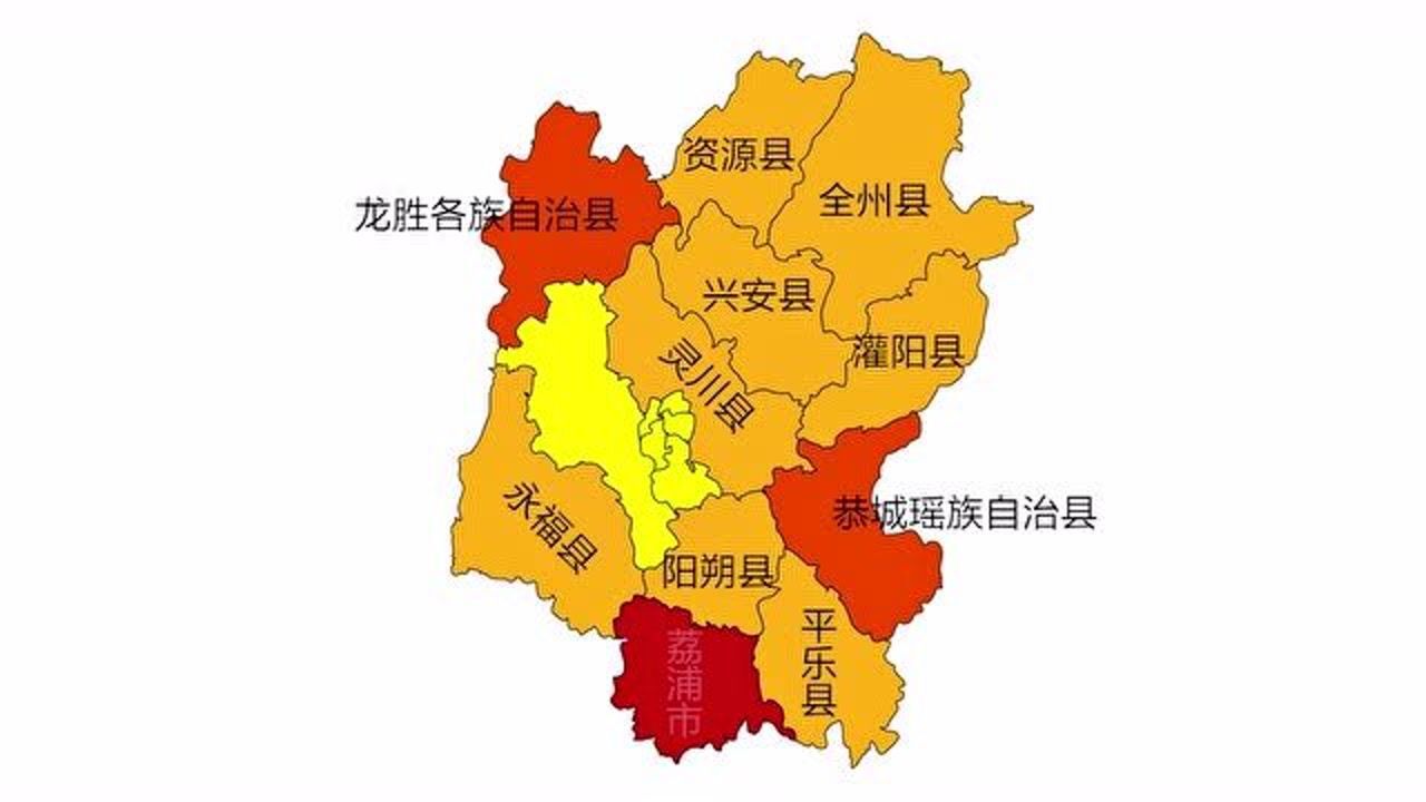 桂林地区行政地图图片