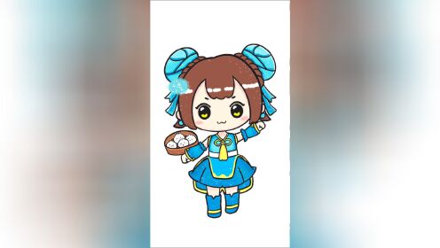 月无双萌萌简笔画视频,画迷你世界人物 画画教程视频