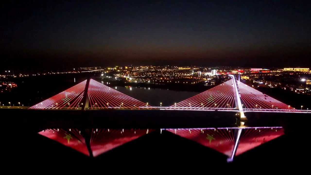 康巴什4号桥唯美夜景旅行vlog