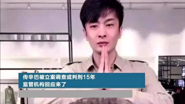 网红辛巴被立案调查或判刑15年, 监管机构回应来了