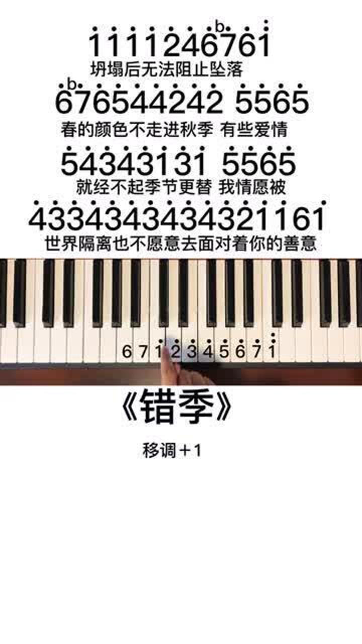 《错季》钢琴简谱教学,南方的风经不起北方的寒冷,迟到的深情比草都贱