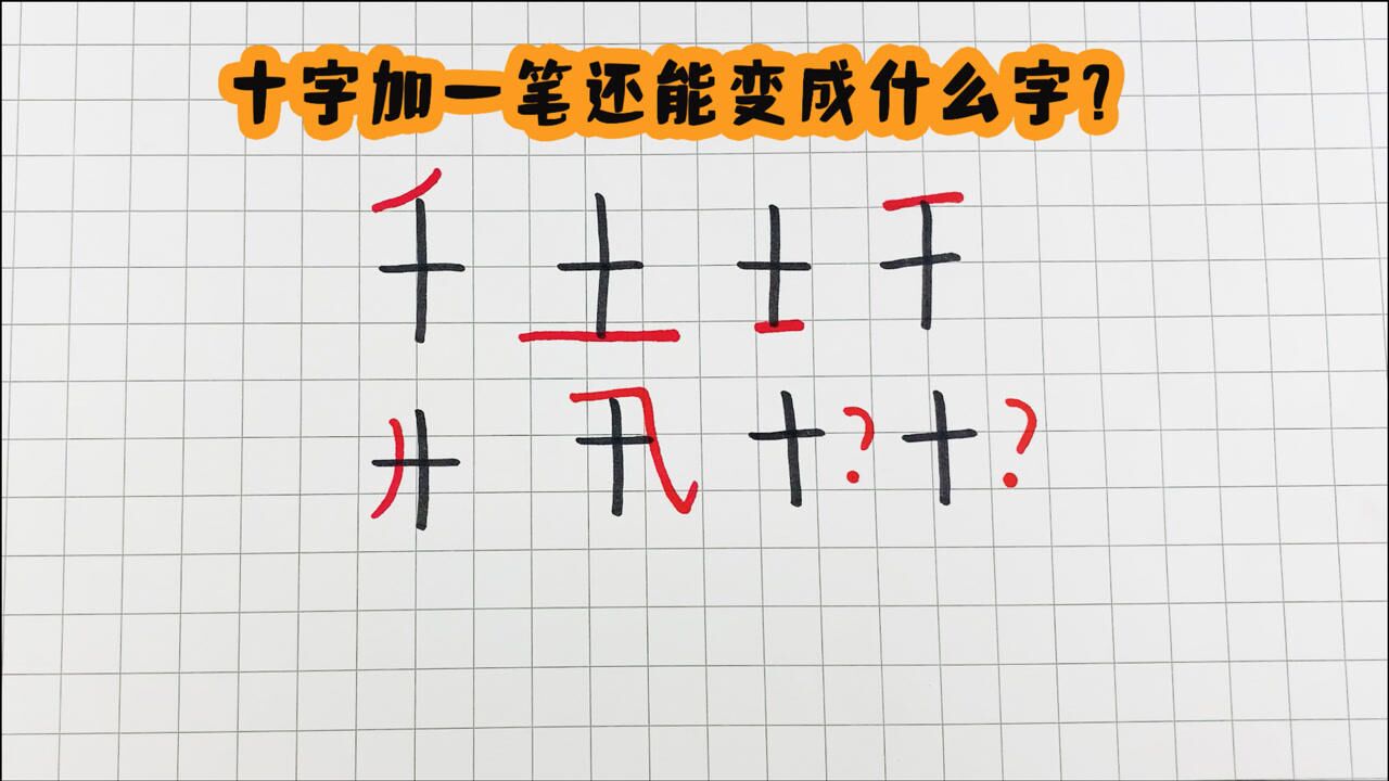 趣味简笔画十字加一笔变新字你想到了几个