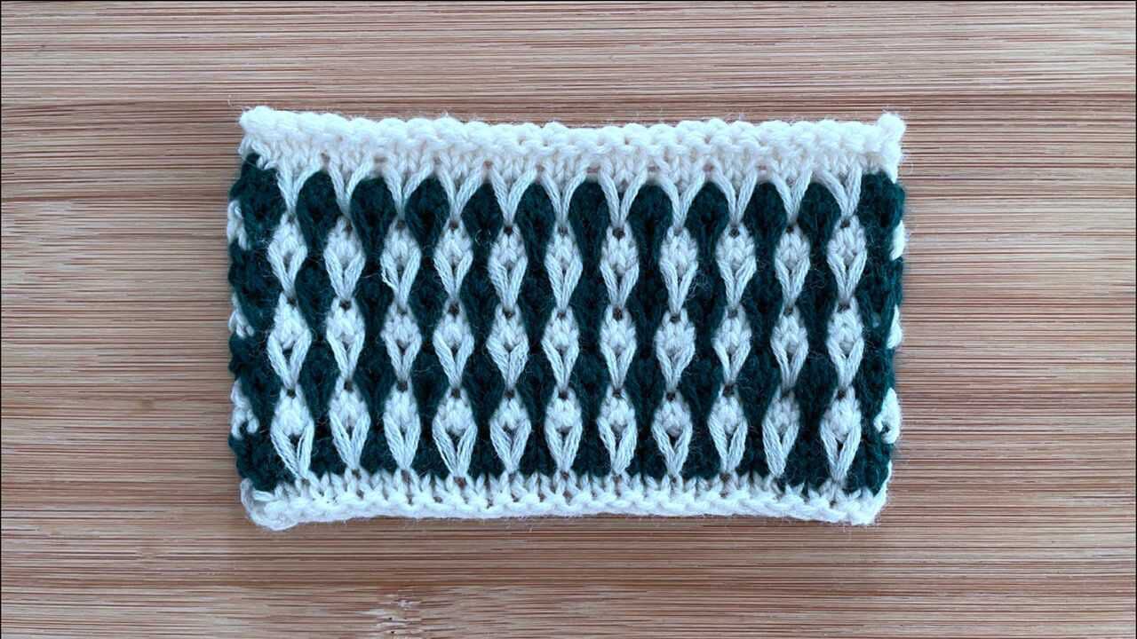 棒针双色花样,像水滴,精致立体,针法不难,织衣服和围巾都大方