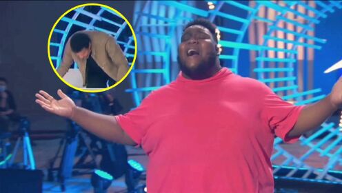 200多斤的胖子上《美国偶像》，一首蕾哈娜的歌让台下巨星磕头鼓掌！