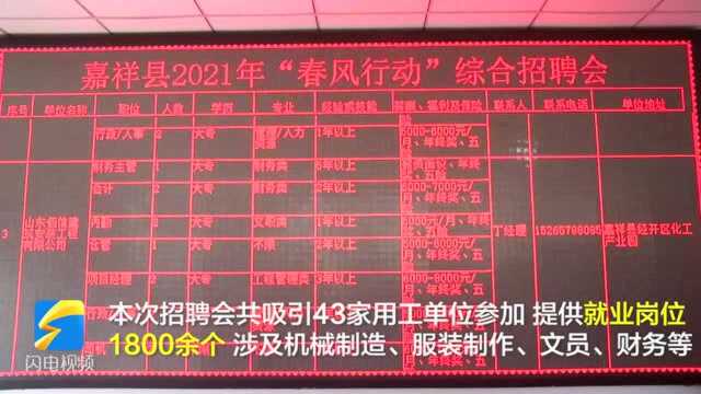 42秒|济宁嘉祥县“春风行动”招聘会举办 1800余个岗位满足就业需求