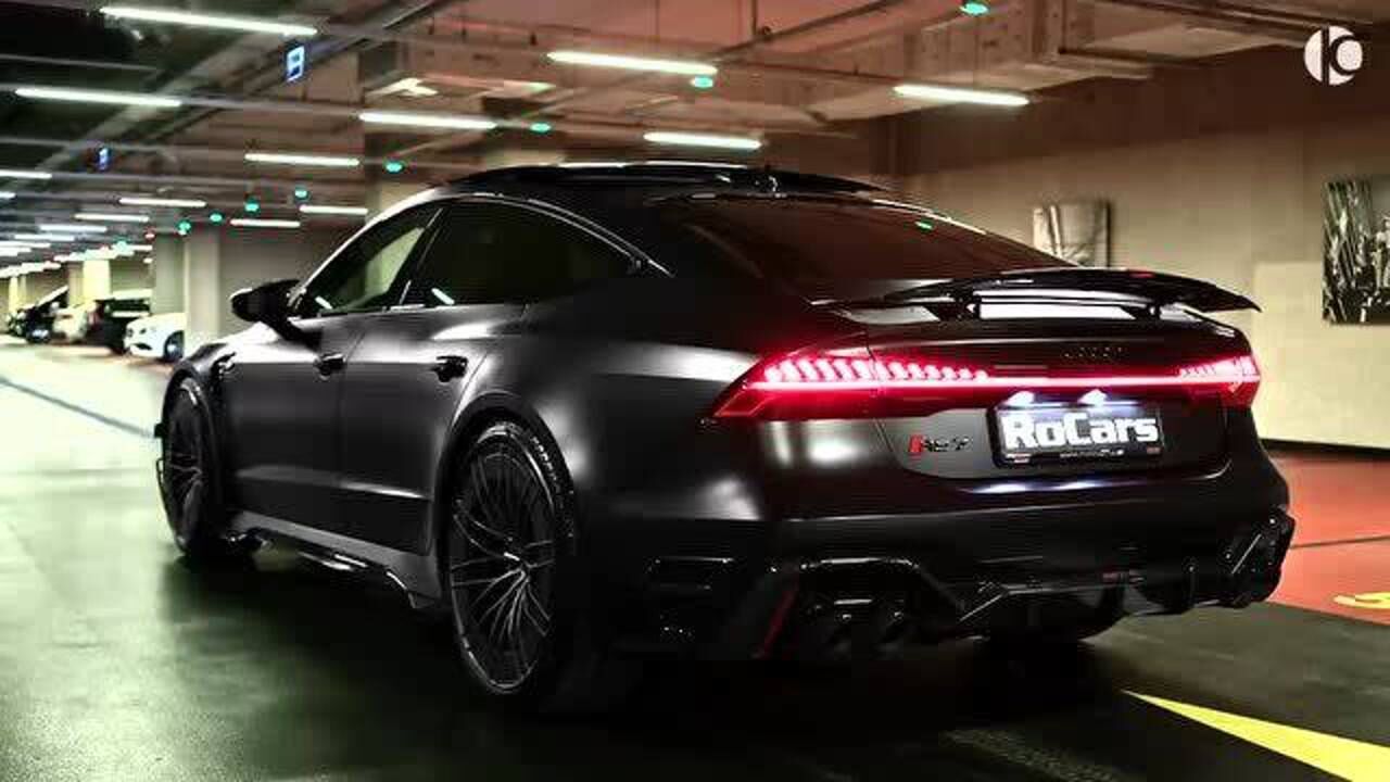 2021款奥迪rs7-r黑武士版到店实拍,当尾灯亮起时,真是让人心动