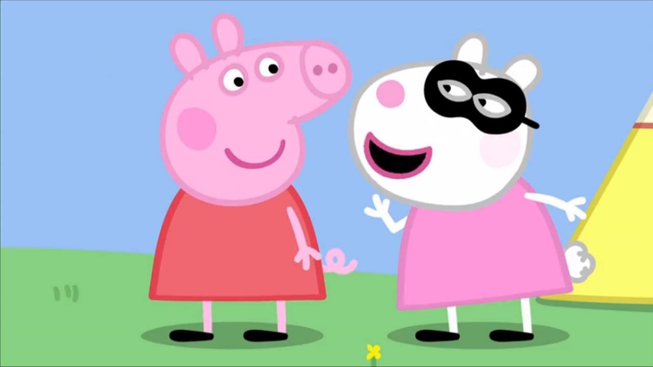 苏西神秘的给小猪佩奇说秘密俱乐部的咒语,趣味卡通儿童简笔画