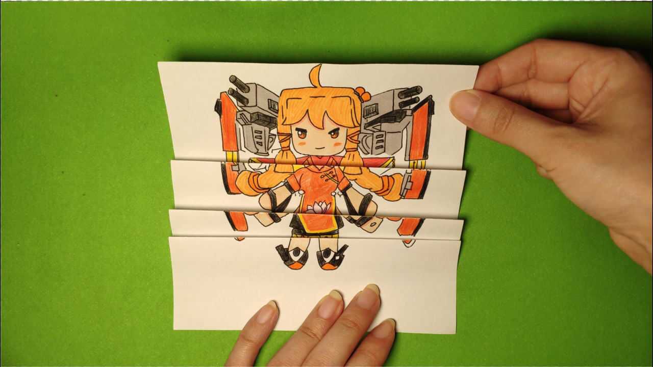 用一张纸手绘迷你世界华乐6次变身升级简单画画展开好酷好漂亮