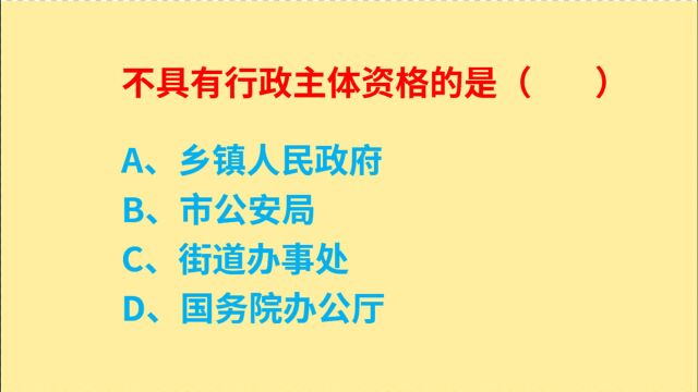 公务员考试,不具有行政主体资格的是什么?