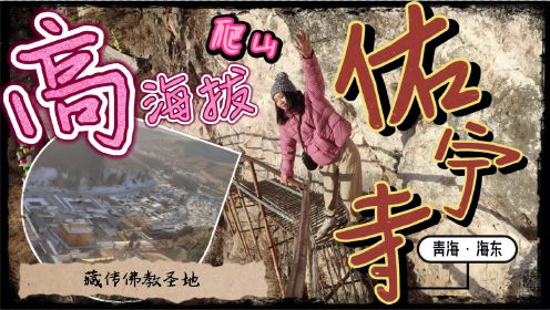 西宁海东的藏传佛教圣地佑宁寺，Mia在高海拔悬崖爬山吓到腿软，这个香港男友太不贴心了