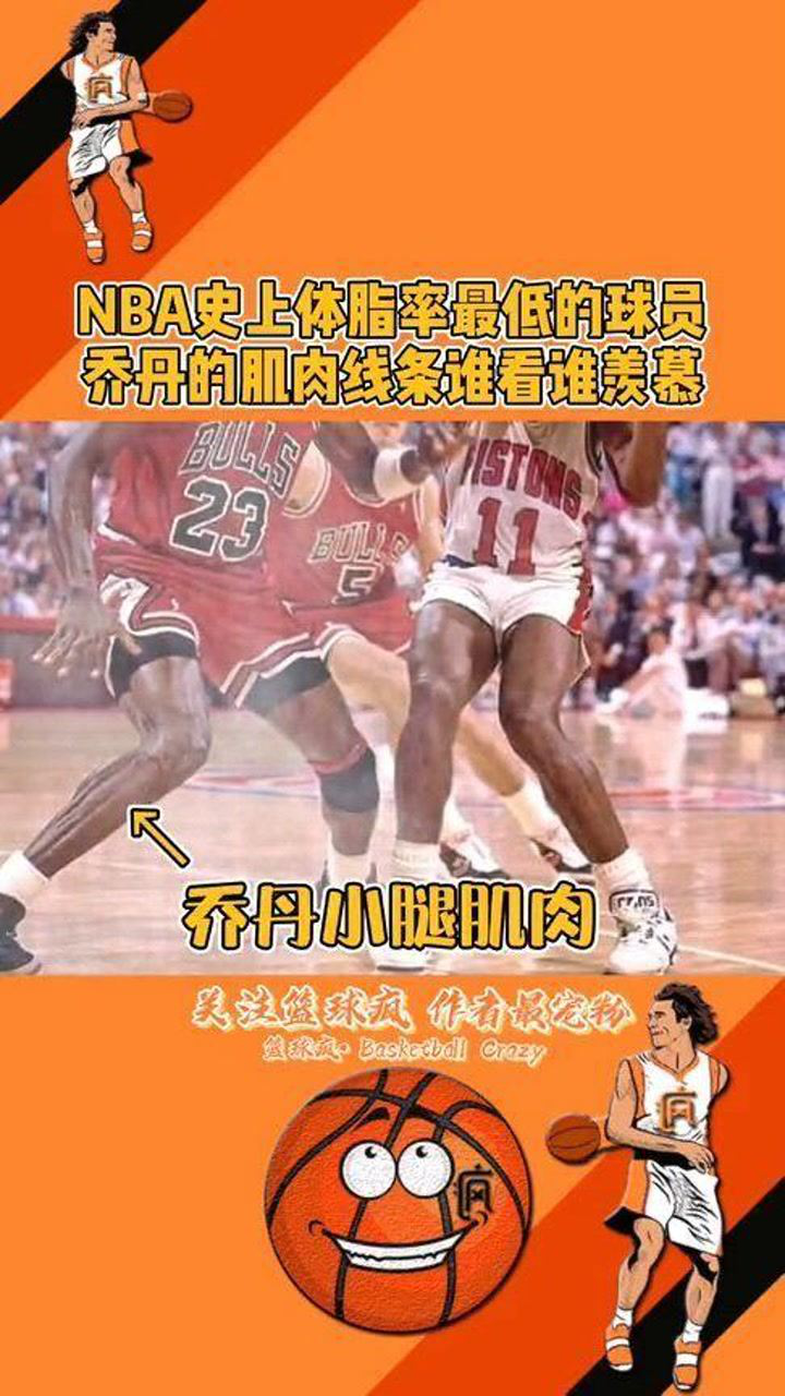 号称nba体脂率最低的球员乔丹的身材肌肉谁看谁羡慕