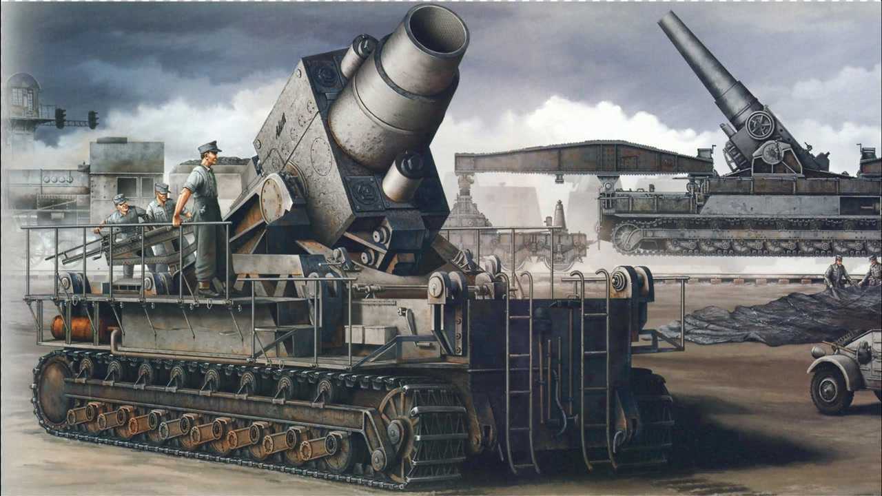 卡尔臼炮二战火炮之王600毫米正义口径一次表演摧毁一座城