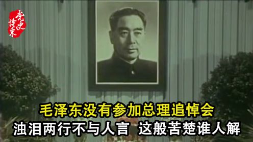 毛泽东没有参加总理追悼会，浊泪两行不与人言，这般苦楚谁人解？