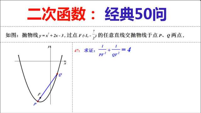 二次函数:一道题经典50问,曲线函数过定点半径的表示方法