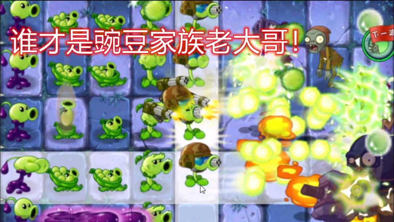 pvz2庞大豌豆家族的实力排名金卡机枪射手和原始豌豆谁更强