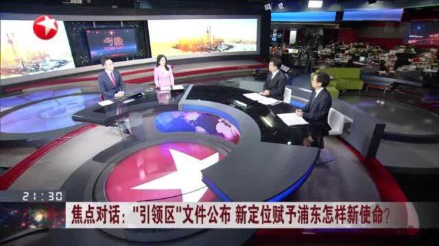 焦点对话:“引领区”文件公布 新定位赋予浦东怎样新使命? 浦东开发开放将掀开纵深推进的新篇章