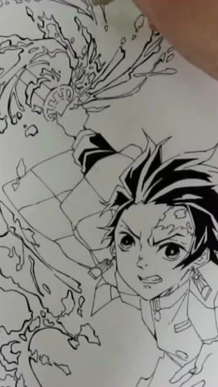 画一个帅气的炭治郎